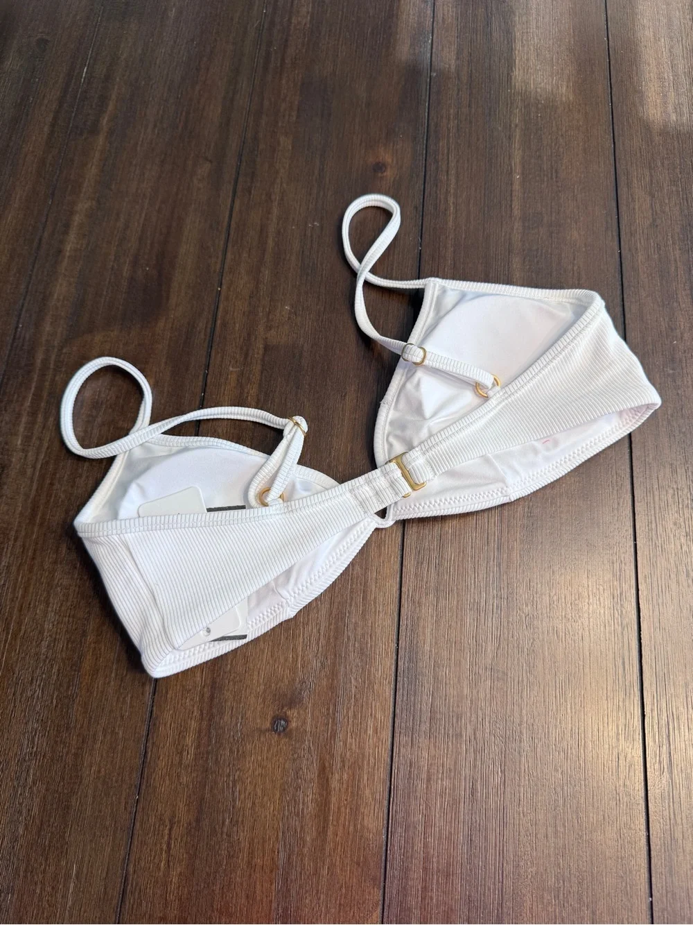 L*Space Helena Bikini Top White Ribbed U-Wire Swim Top M NWT $99
